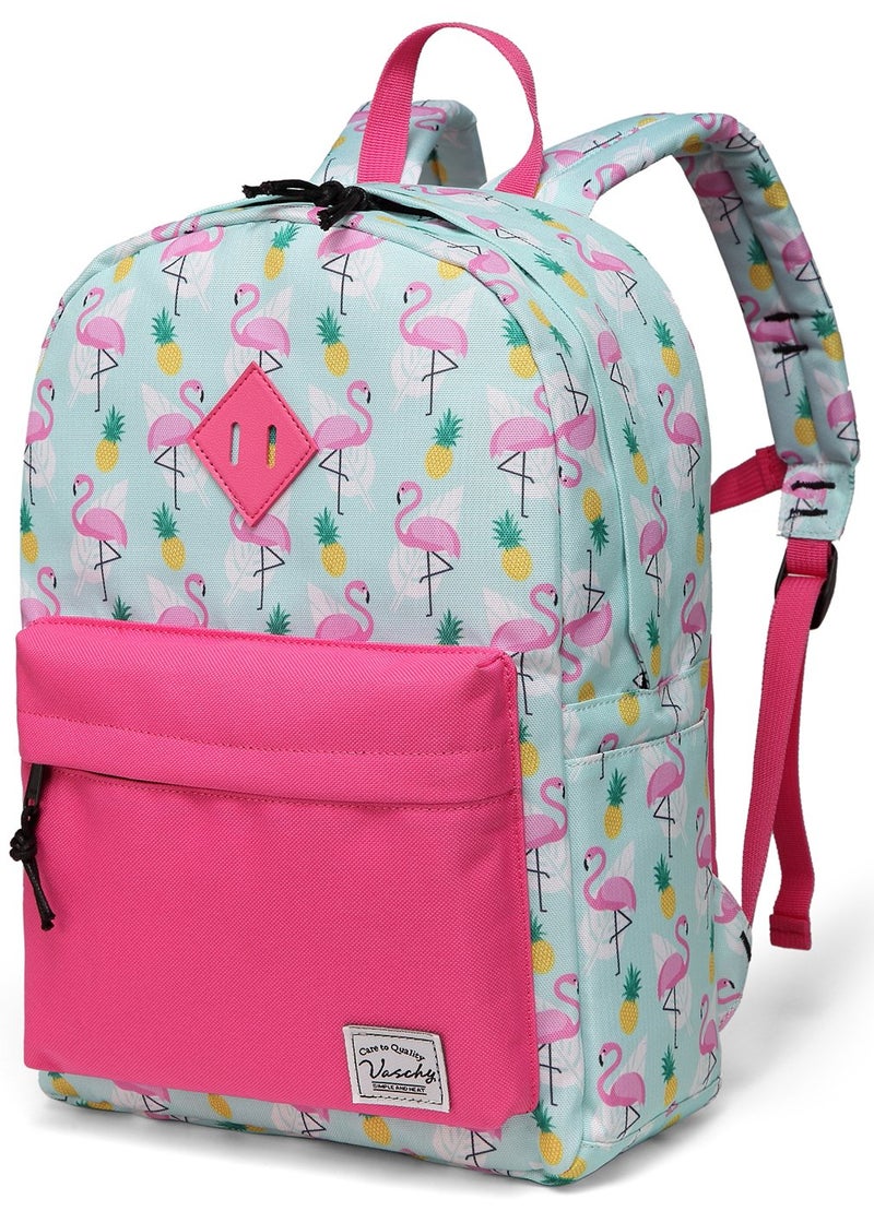 VASCHY Kids Backpack for Little Girls, Preschool Backpacks for Toddler with Chest Strap Cute Pineapple Flamingos - Image 1